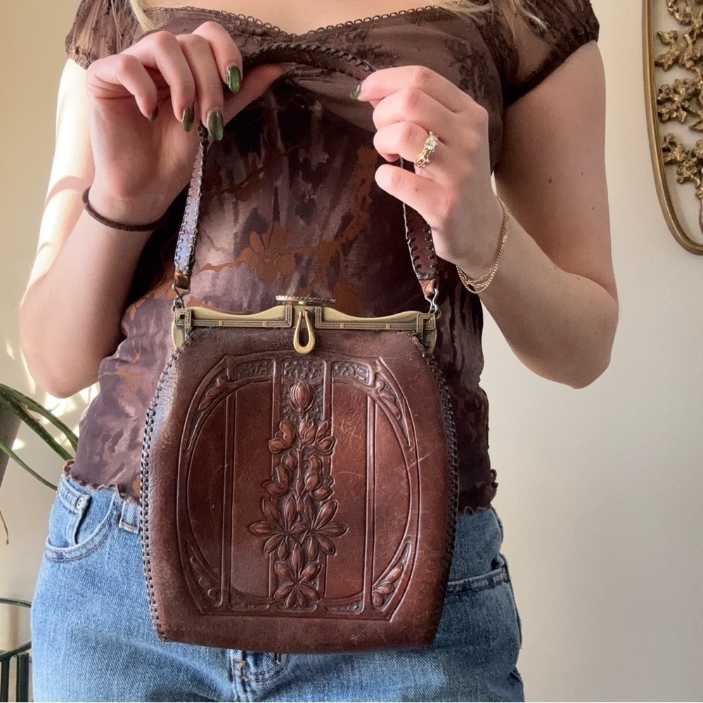 Antique Nocona Leather Handbag - Picture 10 of 10